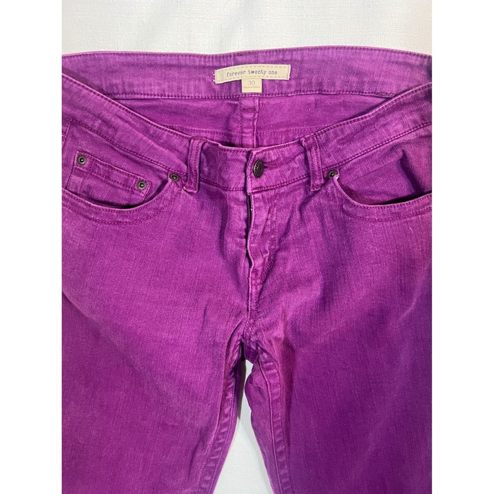 Forever 21 Purple Skinny Jeans Womens Size 30 Stretch Denim Five Pocket Classic - Picture 1 of 5